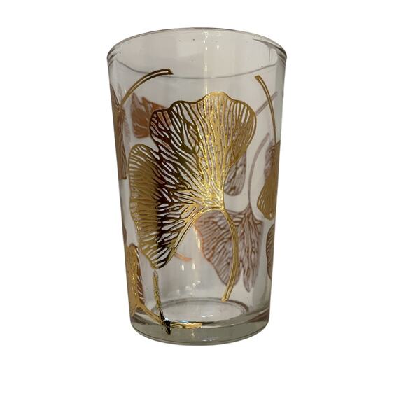 Set of 4 Moroccan Tea Glasses Hand Painted Gold Floral Motif 6oz New - Picture 7 of 16